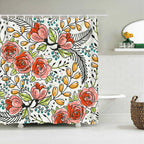 Nordic Shower Curtain Flower Plant Pattern Bathroom Curtains Bath Screen Waterproof for Home Bathroom Decor Print Shower Curtain