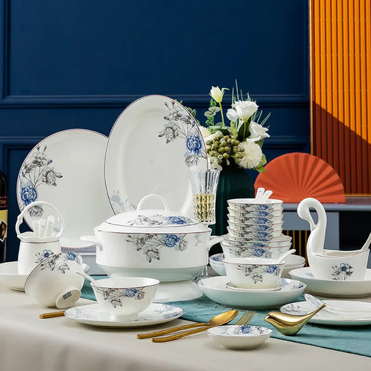 Bols en céramique pour la maison Jingdezhen, ensemble de vaisselle, bols, plats, vaisselle en porcelaine chinoise