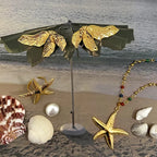 Creative 18k Gold Plated Hammer Grain Starfish Pendant Necklace Earrings Stainless Steel Women Anti Allergic Charm Jewelry