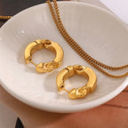 18k Gold Plated Stainless Steel GVintage Nichel Round Light Luxury High-end Earrings Women Rust Proof Exquisite Jewelry