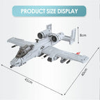 961PCS WW2 A10 Warthog Plane Fighter Jet Building Blocks Set Air Force Airplane Model Kits Bricks Toy Gifts for Teens and Adults