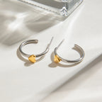 Minimalist Gold Silver Color Matching Stainless Steel Heart Shaped Earrings  Women Anti Allergic Rust Proof Stylish Jewelry - Grand Goldman