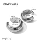 Couleur acier Acier inoxydable Luxe discret Clips d'oreille épais en forme de C Minimaliste Résistants au ternissement Bijoux d'oreille pour femmes Cadeau de fête