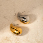 Boucles d'oreilles assorties couleur or et argent en acier inoxydable sans ternir plaqué or 18 carats goutte d'eau bijoux d'oreille légers de luxe pour femmes