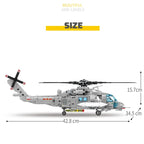 Technical Armed Police Helicopter Building Blocks Model Military STEM Kit WW2 Aircraft Warship Bricks Toys For Kids Adult Gifts