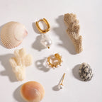 18k forgyldt rustfrit stål Elegant uregelmæssig rund imiteret perleøreklips kvinder forhindrer allergi smykker gallagave