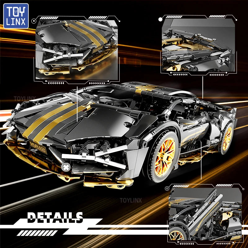 ToylinX 1:14 Supercar Building Block Toy Optional Power Group 14+ Technology Design Christmas Gift for Adults and Kids With Box