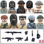 City Accessories MOC Villain Gangster Figures Building Block Modern Soldier Mask Helmet Guns Bazooka Military Weapon Bricks Toys