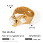 Minimalistische roestvrijstalen multi-stijl ontwerp open ring goudkleurige lichte gezellige vrouwen charme 18K PVD-geplateerde statement sieraden