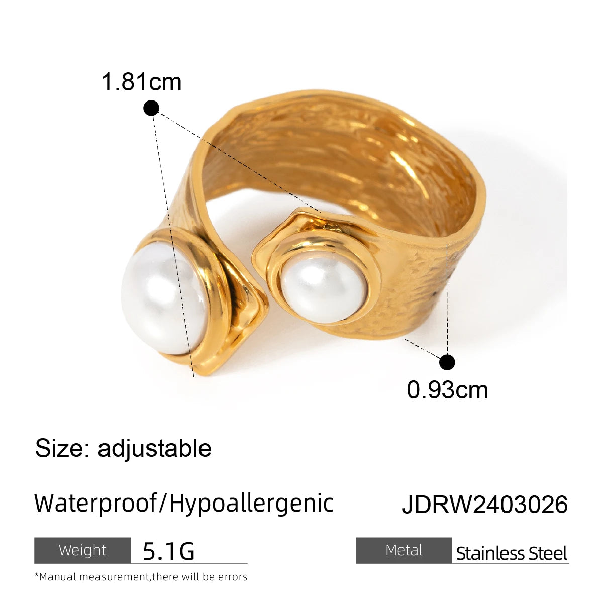 Anillo abierto de diseño multiestilo minimalista de acero inoxidable color dorado ligero y cómodo encanto para mujer joyería de declaración chapada en PVD 18K