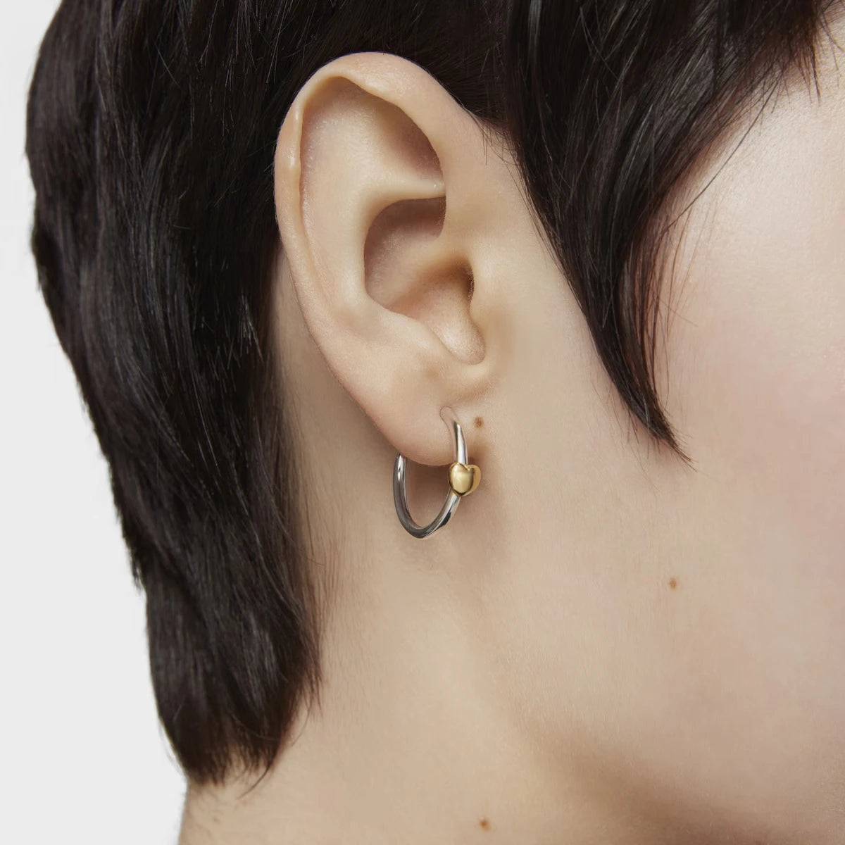 Minimalistisk Guld Sølv Farve Matchende Rustfrit Stål Hjerteformede Øreringe Kvinder Anti Allergisk Rustfri Stilfulde smykker