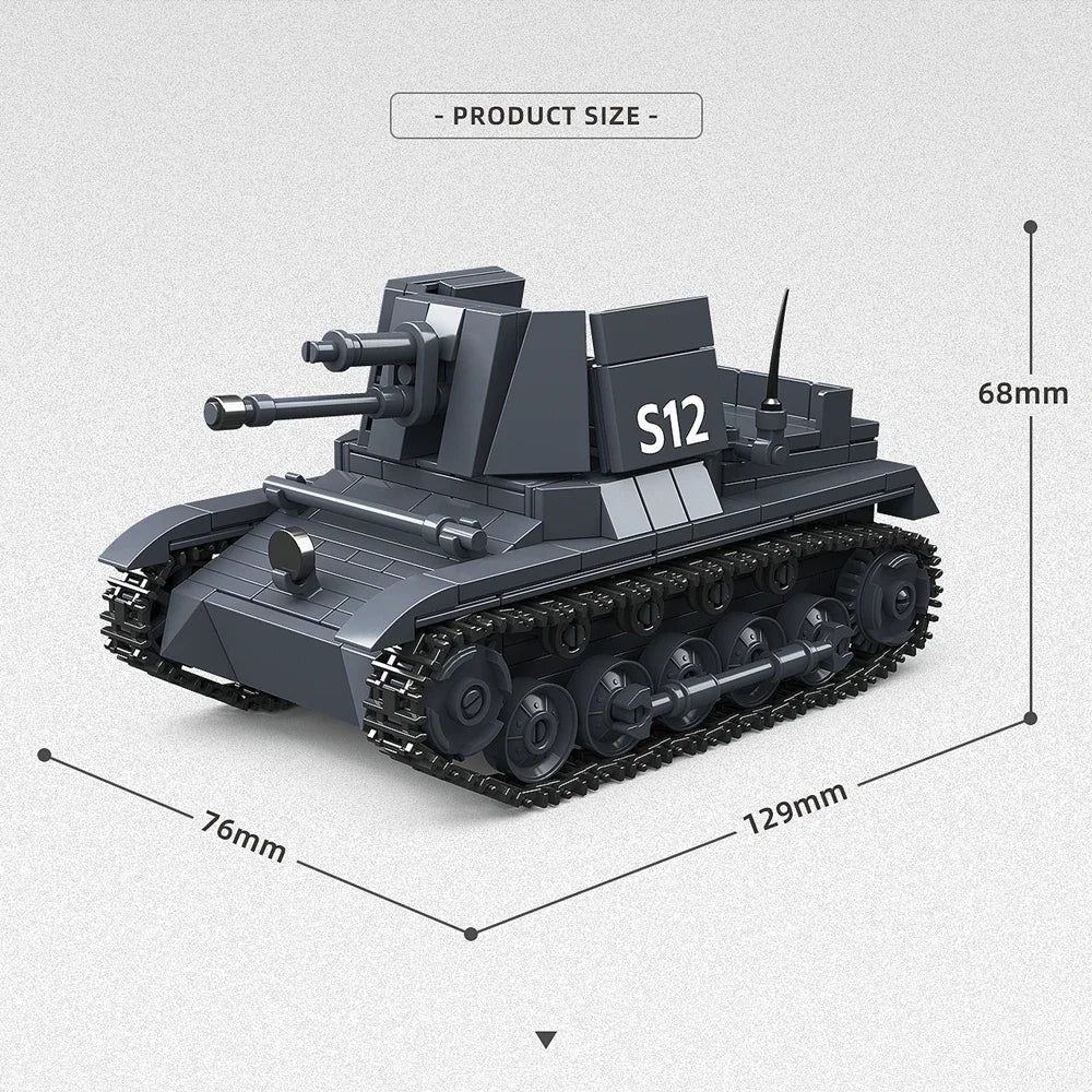 Ww2 Military Tank World War II PANZERJAGER I Building Blocks Bricks Collection Model Educational Toys for Boy Christmas Gifts