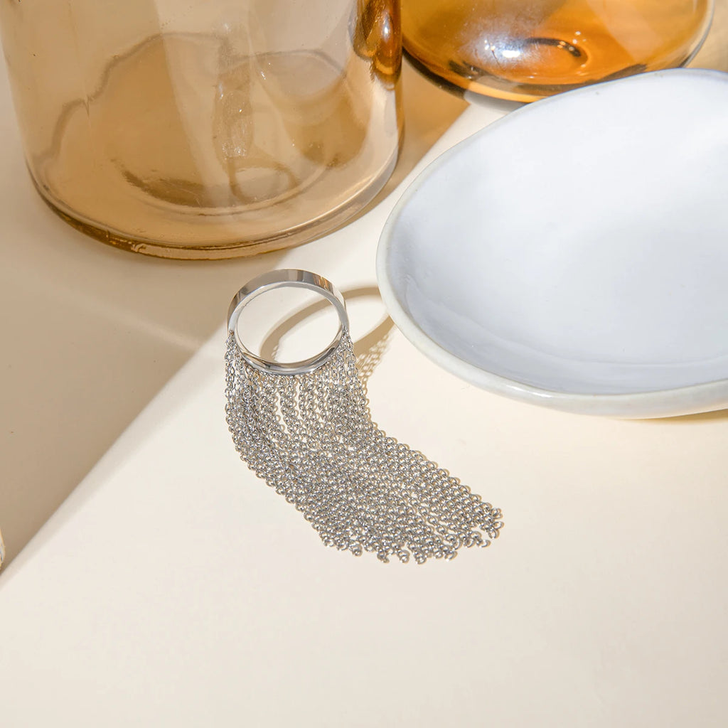 Acciaio Inossidabile La Catena Nappa Nuovo Design Colore Acciaio Metallico Anello Chiuso Gioielli Alla Moda Anello Aperto Dichiarazione Regalo Per Feste