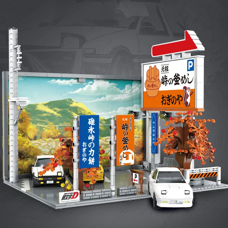 Cada Anime Initial D Champion Vehicle Building Blocks Compatible City Street View Japanese Parking Lot Bricks Toys Boys Gifts