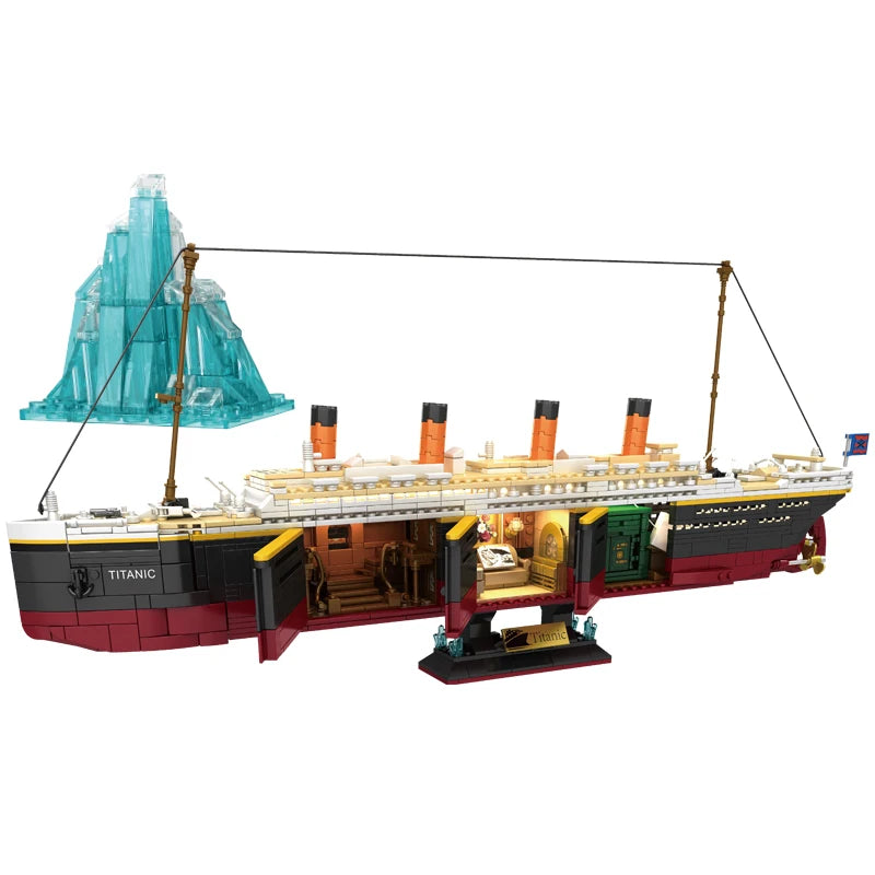 IN STOCK 66010 Titanic Building Blocks Model MOC Idea Iceberg and Ship Bricks Assembling Toys for Boys Gift Set