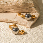 18k forgyldt stilfuldt unikt guld- og sølvfarve Simple temperament øreringe rustfrit stål, kvinder, anti-særprægede smykker