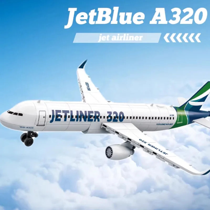 Airbus 320 Jet Aircraft Aviation Model City Series Large Passenger Plane Toy Boys and Kidsren Assembly Building Blocks