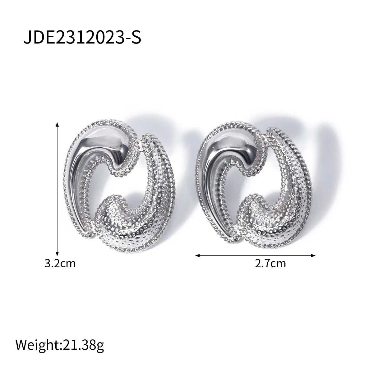 Creative 18K Waterproof Stainless Steel Chic Fashion Stud Geometric Earrings Gold Plated Charm Women Elegant Jewelry