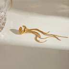 Creative One Tassel Ear Clip Ørering 18K PVD belagt Kvinder Anti Allergisk Metal Charm Daglig Smykker Tilbehør Gala Gave