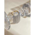 Anello a frange con catena delicata color oro e argento in acciaio inossidabile placcato PVD 18K leggero e accogliente per donna, gioielli di alta qualità e alla moda