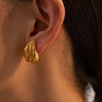 18K PVD forgyldt rustfrit stål Gevind kombinationsserie øreringe Metallic Series Charm Plettet Gratis Trendy smykker Bijoux