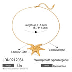 Zora Retroism 18K guldfarvebelagt rustfrit stål Halskæde med almindelig søstjerne, let luksus justerbar ring til kvinder, dagligt slid