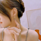 Stainless Steel 18k Gold Plated Vintage Round Beads Love Heart/Triangle/Rhombus Earrings Tarnish Free Statement Charm Jewelry