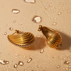 Leggeri Orecchini Unici In Acciaio Inossidabile Placcati Oro 18k Con Incastonatura Di Strass Set Gioielli Donna Bijoux Femme Regalo Gala