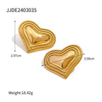 Rustfrit stål Minimalistisk C form konvekse kærlighedshjerte øreringe 18k forgyldte Anti-allergisk Stilfuldt frit temperament Bijoux smykker