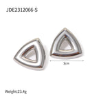 Rustfrit stål Creative 18K forgyldt minimalistisk geometrisk trekantet formede hule øreringe Personlighed Rustfri smykker