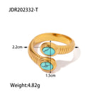 Creativity 18K Gold Plated Stainless Steel Serpentine Snake Shaped Series Open Ring Women Anti Allergic Charm Daily Jewelry
