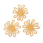 18K Gold Plated Exquisite Hammer Grain Hollowed Out Flower Earrings Open Ring Women Stainless Steel Minimalist Charm Jewelry