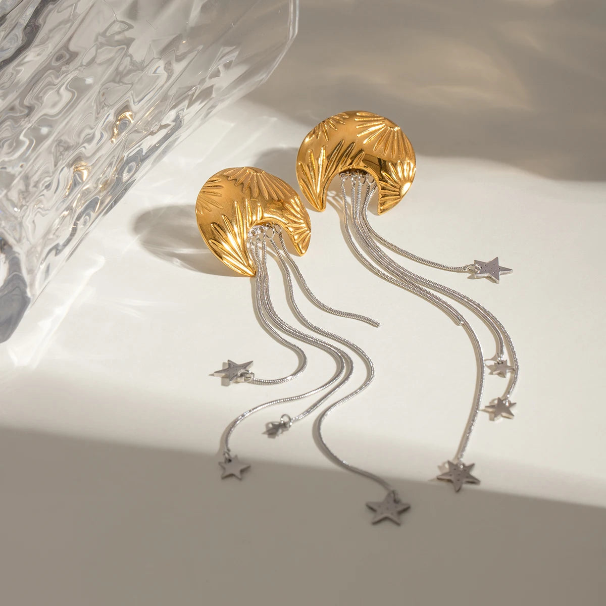 18k forgyldt rustfrit stål kvindelig fransk perlelys luksus niche high-end øreringe Rustfast stilfulde smykker