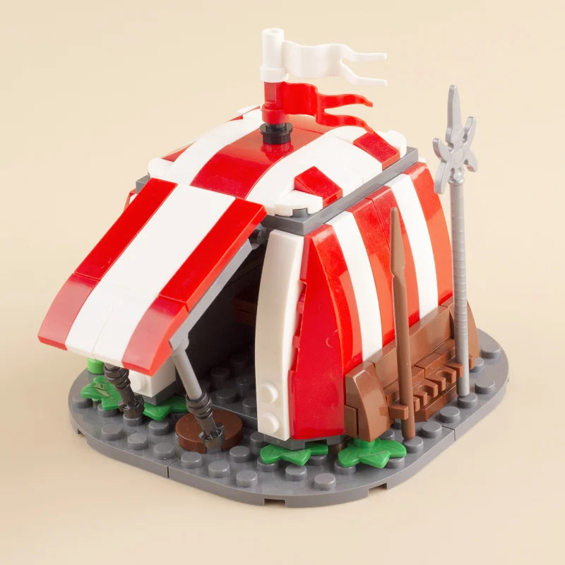 Medieval Military Tower Building Block Rome Knight Castle Siege Vehicle Hammer Boat Tent Flag Sword Weapons Bricks Toys Kid Gift