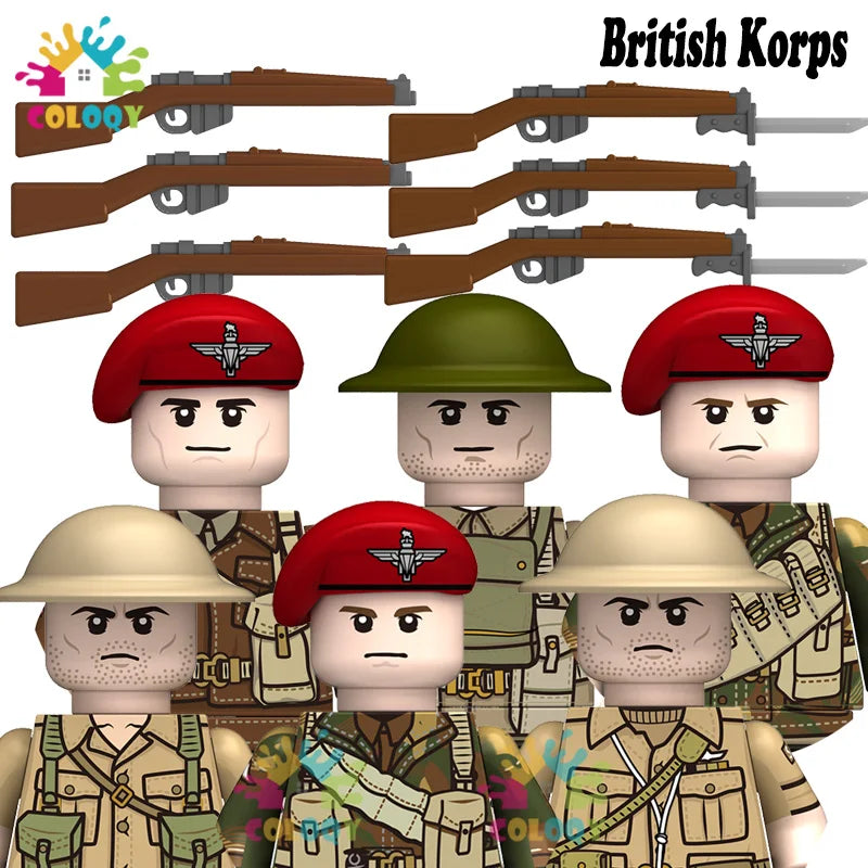 Kids Toys WW2 Building Blocks 4pcs/set US UK Soviet Soldiers Mini Action Figures Educational Toys For Kids Boys Christmas Gifts