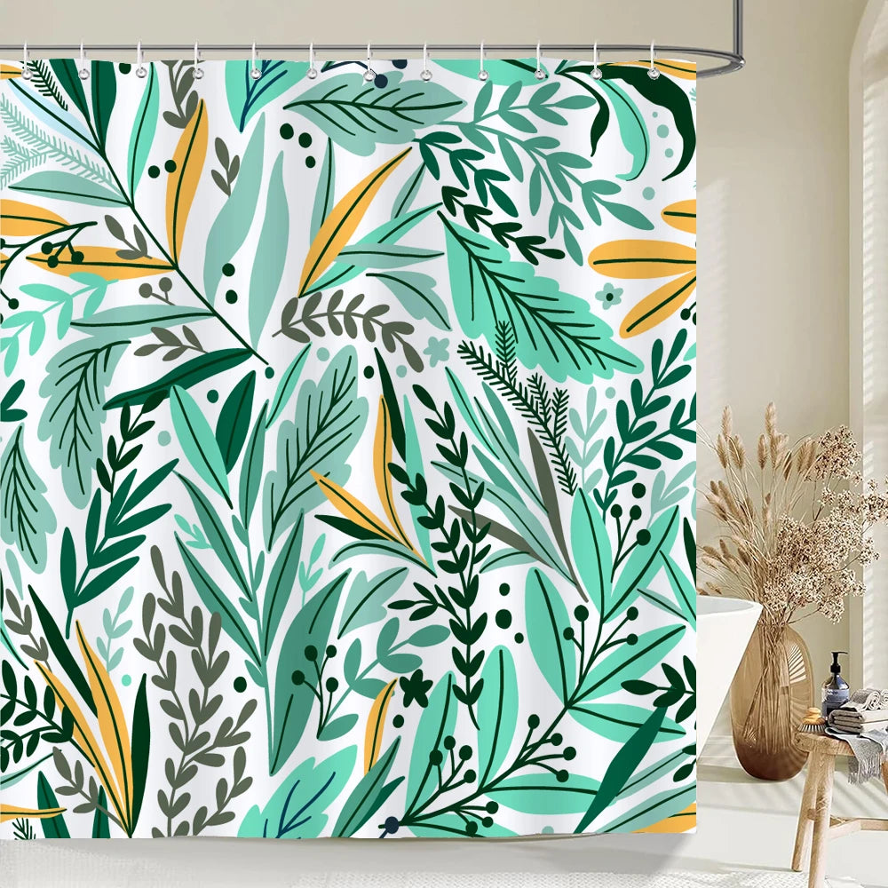 Nordic douchegordijn bloem plant patroon badkamer gordijnen badscherm waterdicht voor thuis badkamer decor print douchegordijn