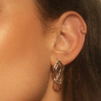 18K Edelstahl stilvolle übertriebene geometrische glatte Ohrringe Damen trendiger Charme schickes Statement-Schmuck Gala-Geschenk
