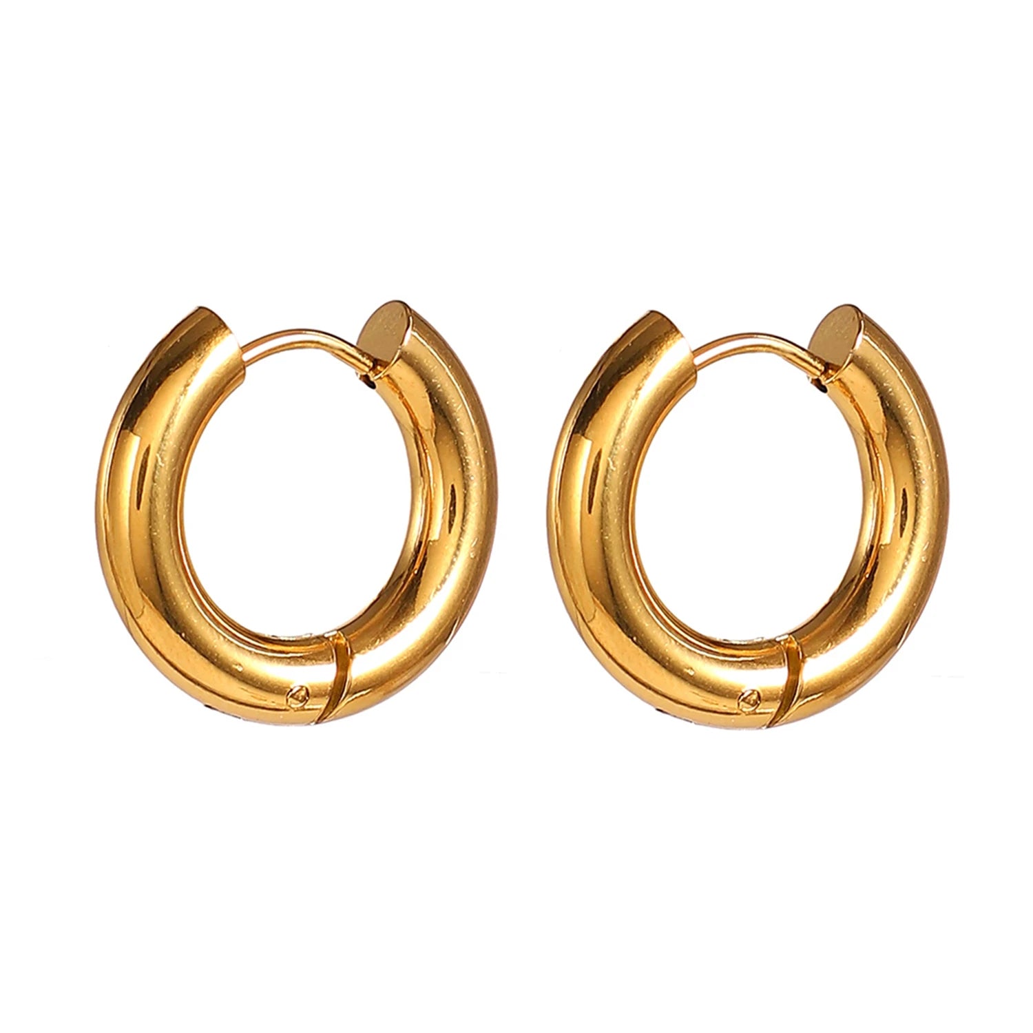 Simple Classic Circle Hoop Øreringe Til Kvinder Design Guld Sølv Hoop Øreringe Dame Rustfri Stål Øreringe Pendientes