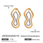 18K Edelstahl stilvolle übertriebene geometrische glatte Ohrringe Damen trendiger Charme schickes Statement-Schmuck Gala-Geschenk
