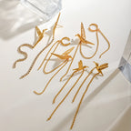 Peace Dove Retro Bird Tassel Earrings Brooch 18K PVD Plated Women Stainless Steel Anti Allergic Rust Proof Stylish Jewelry