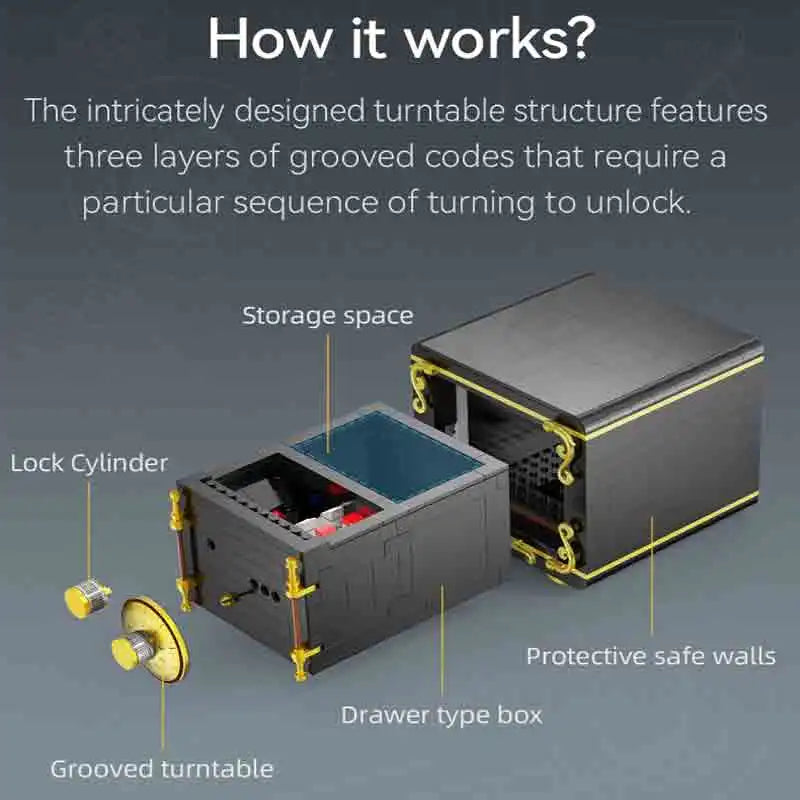 Cada 422PCS City Retro Combination Safe Building Blocks The Secret of Safe Experiment Education Bricks Toys Boys Gifts