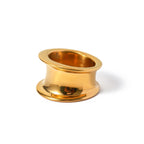 Anillo cerrado liso ancho con protuberancia minimalista de fundición de acero inoxidable y oro de 18k, a prueba de óxido, para mujer, con encanto moderno, elegante y de moda, regalo para gala