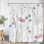 Blue Leaves Shower Curtain Watercolour Plant Eucalyptus Leaf Modern Simple Home Bathroom Decor Fabric Bath Curtains With Hooks
