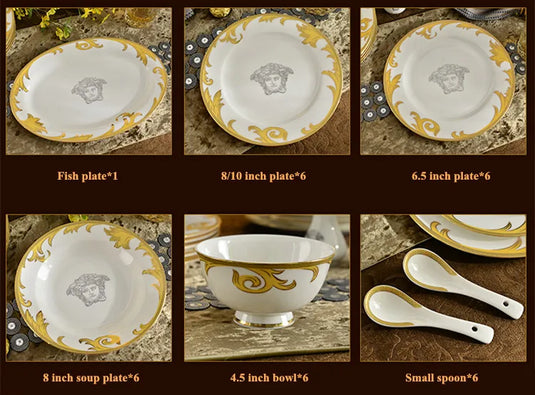 Porcelain Luxury Giveaways Dinner Sets 58pcs Dinner Set Coffee Set Dishes Bowl Spoon And Plates