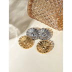 18k Gold Plated Stainless Steel Delicate  Small Daisy-shaped Round Earrings Women Charming Waterproof Statement Jewelry