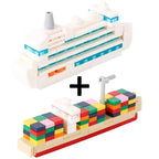 DIY Mini Model Bricks Cruise Ship Cargo Ship Submarine Building Blocks Sea Vessel Titanic Boat Scene Matching Kids Children Toys