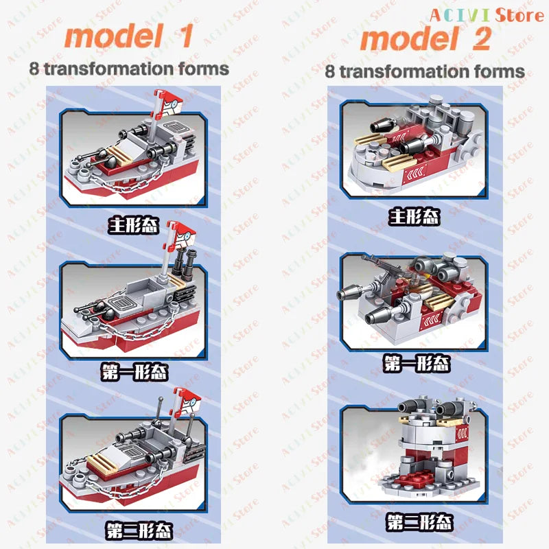 Navy War Chariot Ship Army Boat Plane Model Warships Building Blocks Compatible With Lego  Construction Set for Boys Bricks Toys