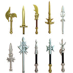 MOC Medieval Military Weapons Building Blocks Parts Castle Knights Soldier Sword Bow Crossbow Helmet Spear Model Bricks Boy Toys