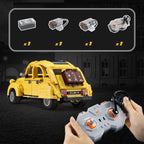 Technical 1:12 Scale Citroens 2cv Building Block Vintage Car 2.4ghz Radio Remote Control Vehicle Bricks Model Rc Toys Collection
