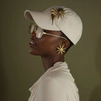 18K Stainless Steel Stylish Vintage Hammer Pattern Smiling Sun Earrings Women Trendy Charm Metal Chic Statement Jewelry